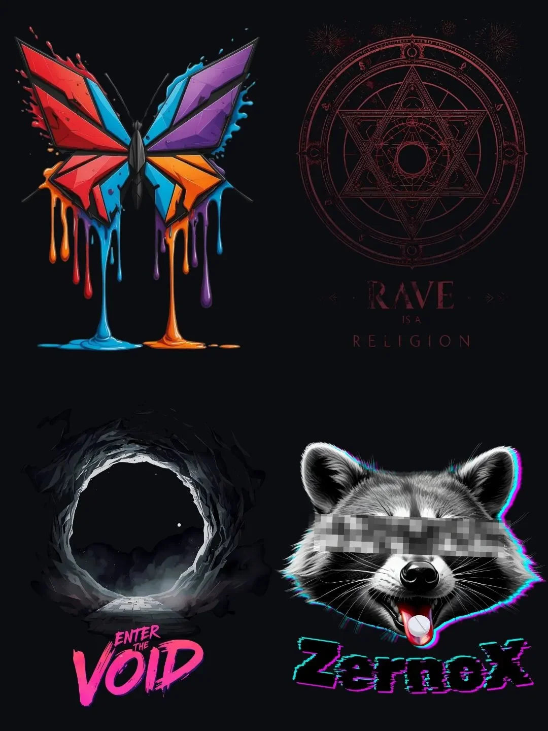Alle-Pieces-Rave-Streetwear-Techno-Kleidung Zernox