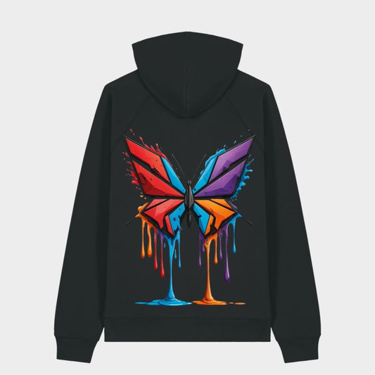 Techno Hoodie „Drippy Butterfly“ – Rave Streetwear | Zernox zernox