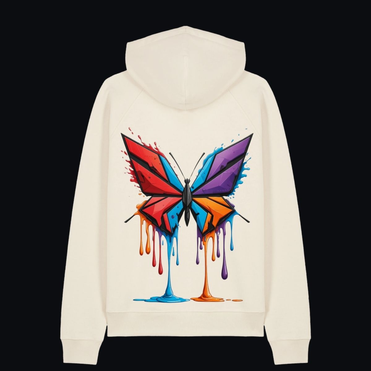 Techno Hoodie „Drippy Butterfly“ – Rave Streetwear | Zernox zernox