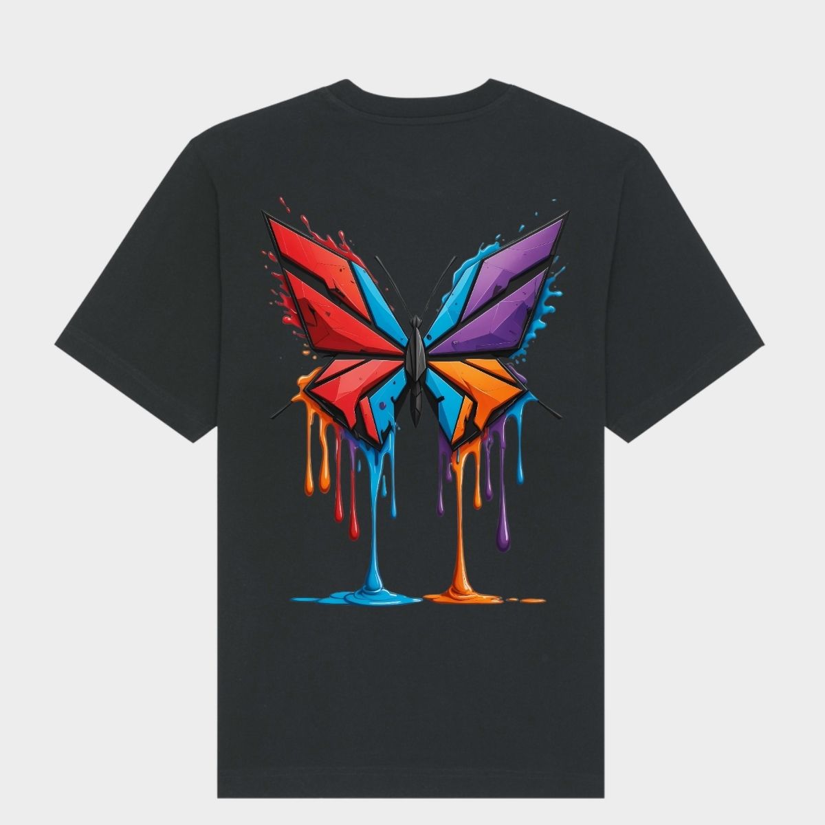 Boxy Oversized Shirt „Drippy Butterfly“ – Festival Streetwear | Zernox zernox