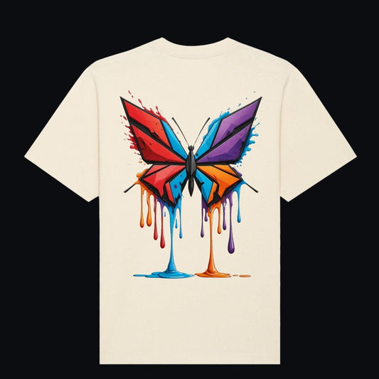 Boxy Oversized Shirt „Drippy Butterfly“ – Festival Streetwear | Zernox zernox