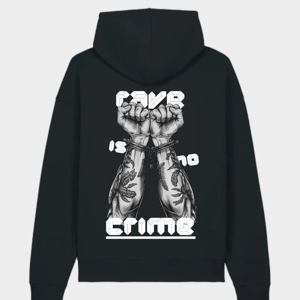 Techno Hoodie „Rave is no Crime“ – Statement Wear | Zernox zernox