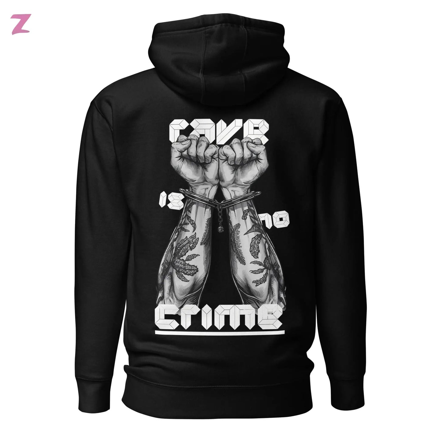 Rave is no Crime Hoodie mit Backprint Zernox