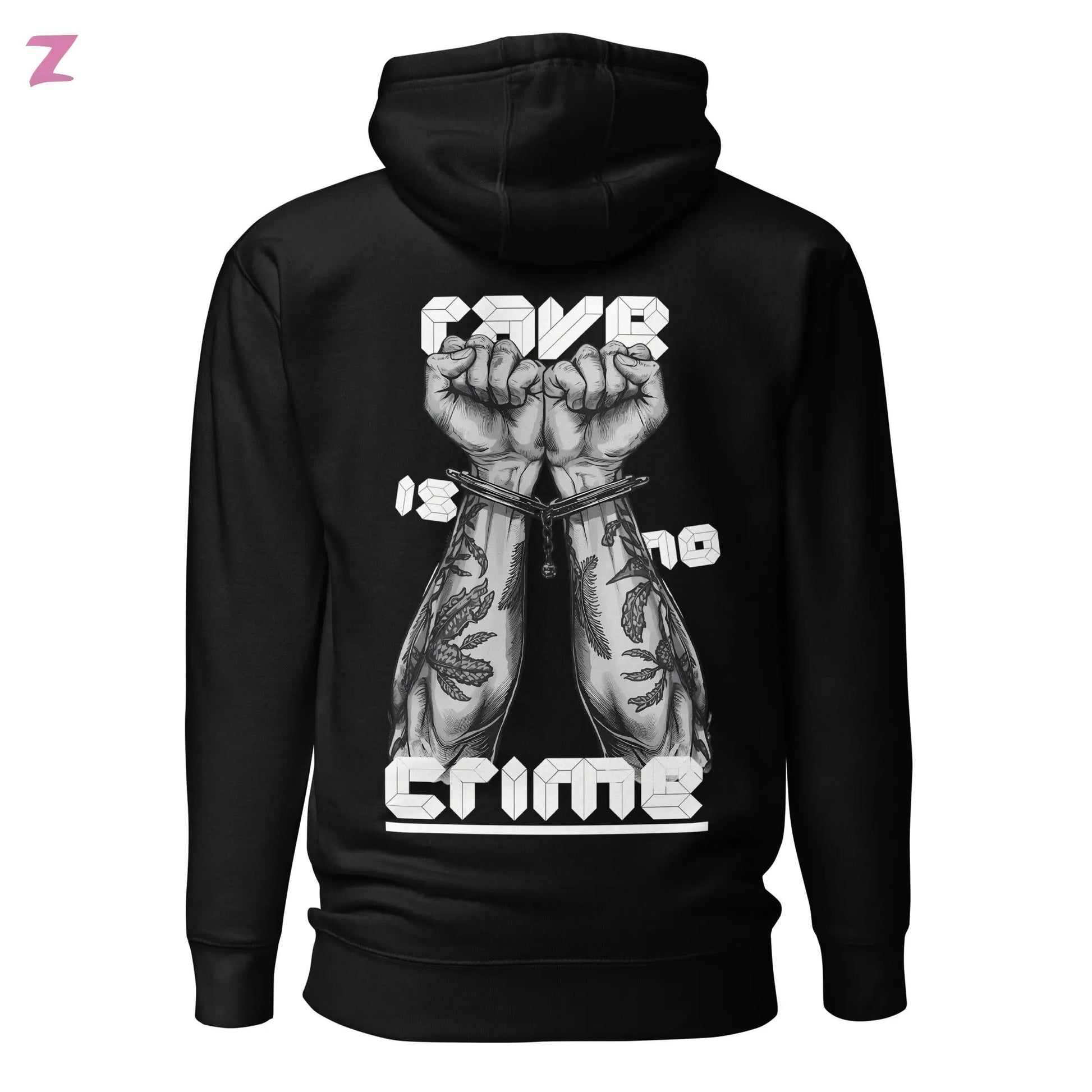 Rave is no Crime Hoodie mit Backprint Zernox