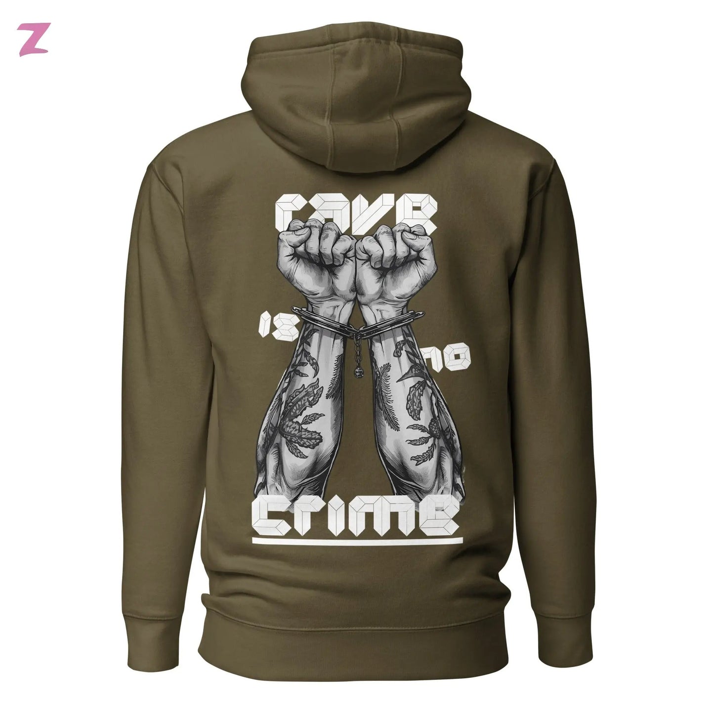 Rave is no Crime Hoodie mit Backprint Zernox