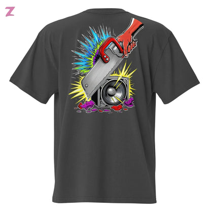 Zaag Rave DJ Faded Oversize Shirt - Backprint Zernox