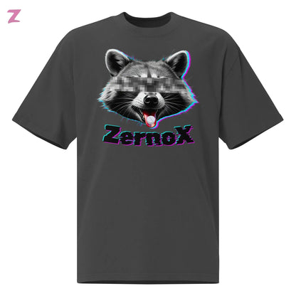 Acid Raccoon Heavy Oversized Rave Shirt - Frontprint Zernox
