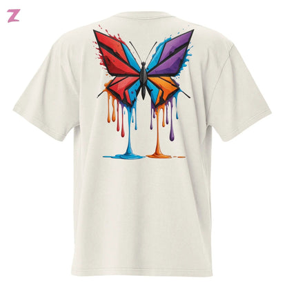 Drippi'n Butterfly Faded Heavy Oversized Shirt - Backprint Zernox