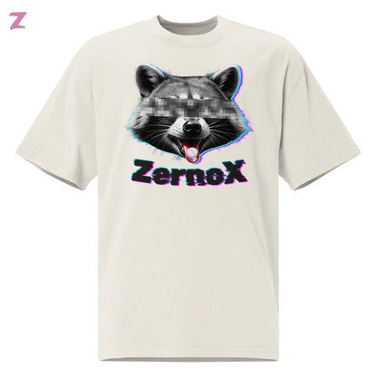 Acid Raccoon Heavy Oversized Rave Shirt - Frontprint Zernox