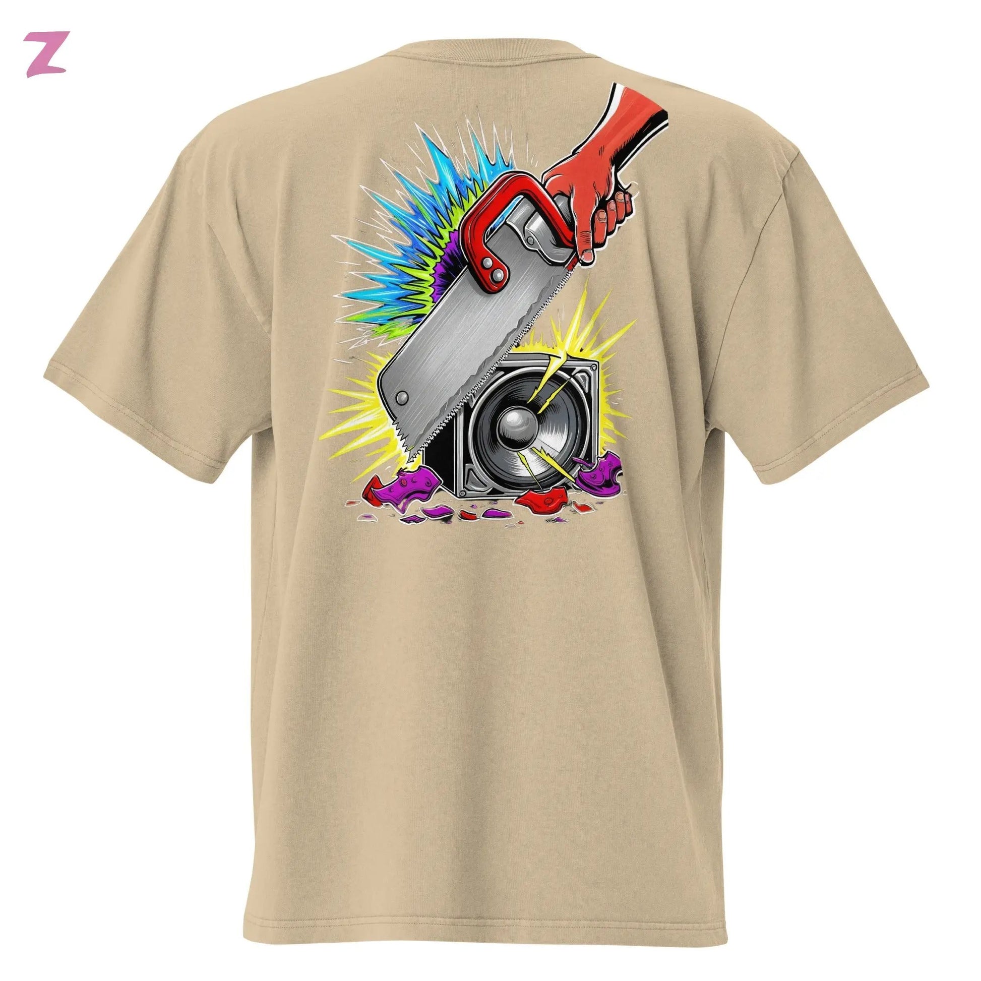 Zaag Rave DJ Faded Oversize Shirt - Backprint Zernox