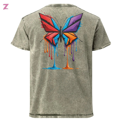 Drippi'n Butterfly Denim Shirt - Backprint Zernox