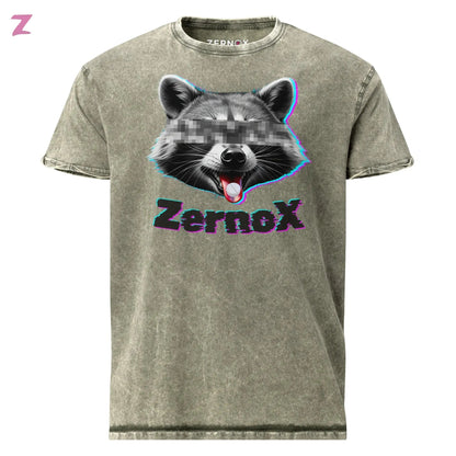 Acid Raccoon Denim Rave Shirt - Frontprint Zernox