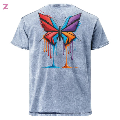 Drippi'n Butterfly Denim Shirt - Backprint Zernox