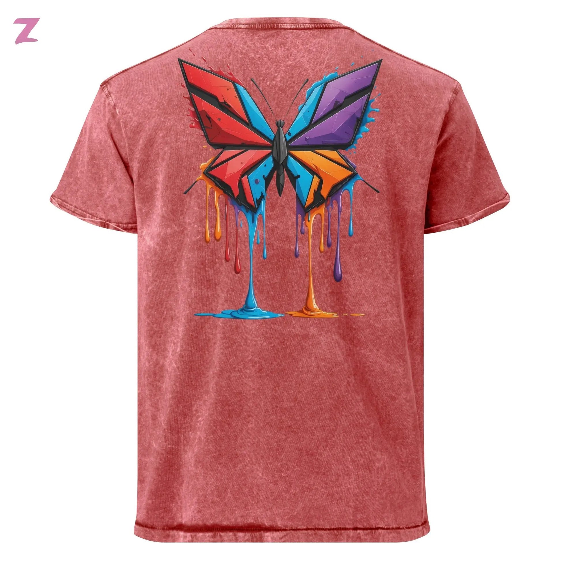 Drippi'n Butterfly Denim Shirt - Backprint Zernox