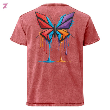 Drippi'n Butterfly Denim Shirt - Backprint Zernox
