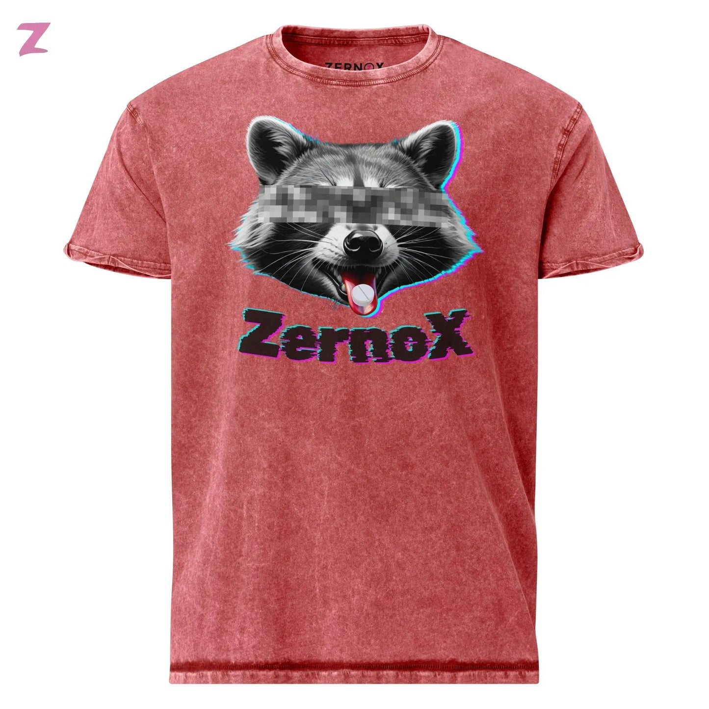 Acid Raccoon Denim Rave Shirt - Frontprint Zernox