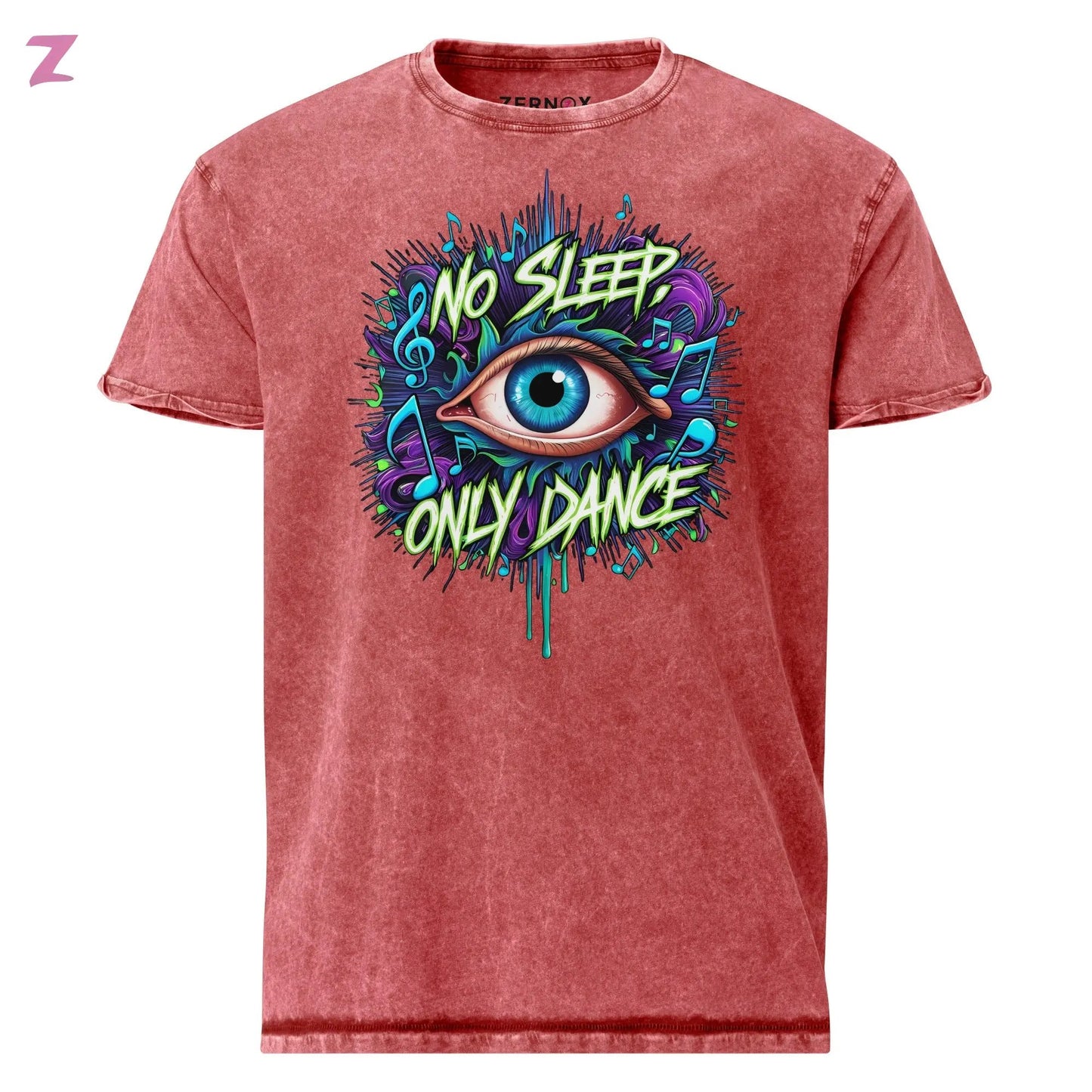 No Sleep Denim Rave Shirt - Frontprint Zernox