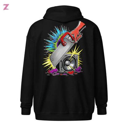 Zaag Rave Zip Hoodie mit Backprint Zernox