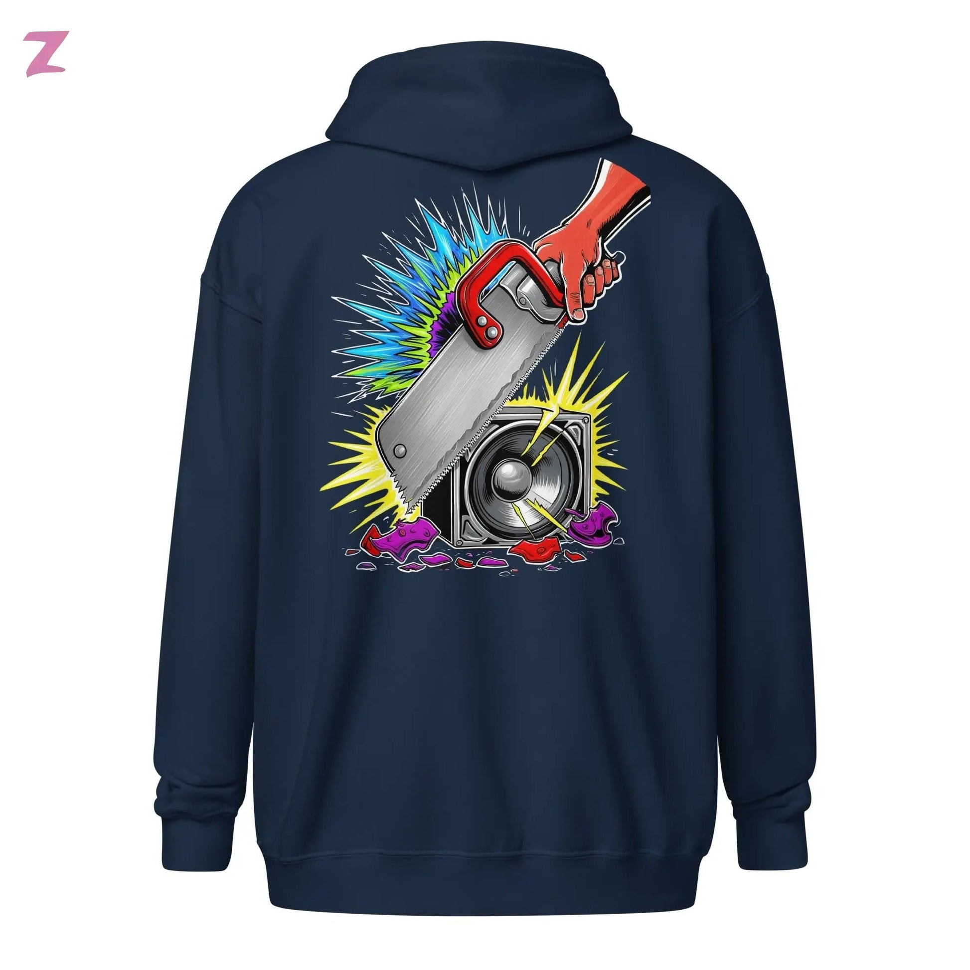 Zaag Rave Zip Hoodie mit Backprint Zernox