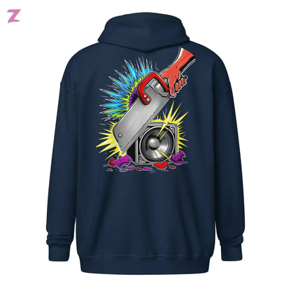 Zaag Rave Zip Hoodie mit Backprint Zernox