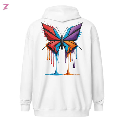 Drippy Butterfly Zip Hoodie mit Backprint Zernox