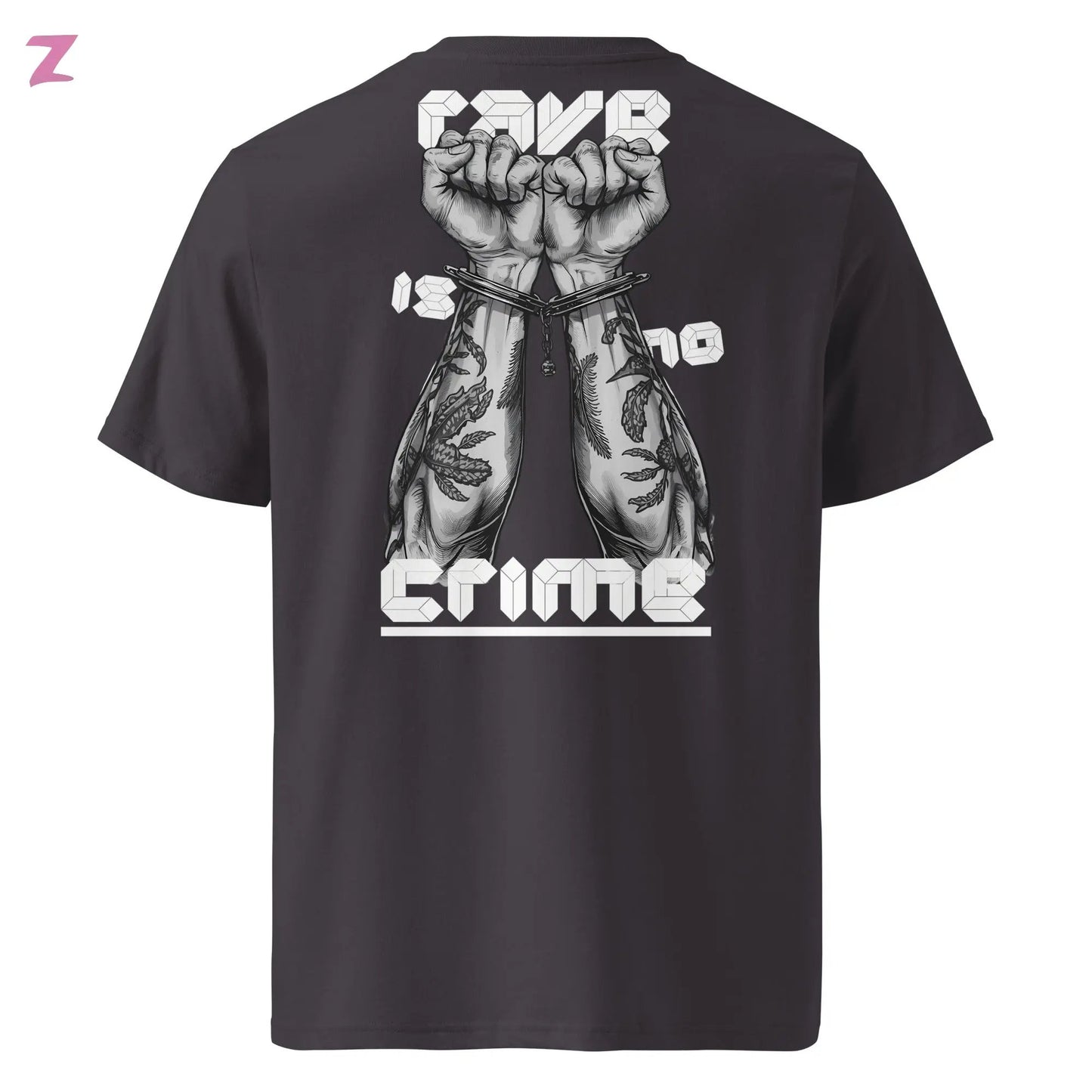 Rave is no Crime organic Shirt mit Backprint Zernox
