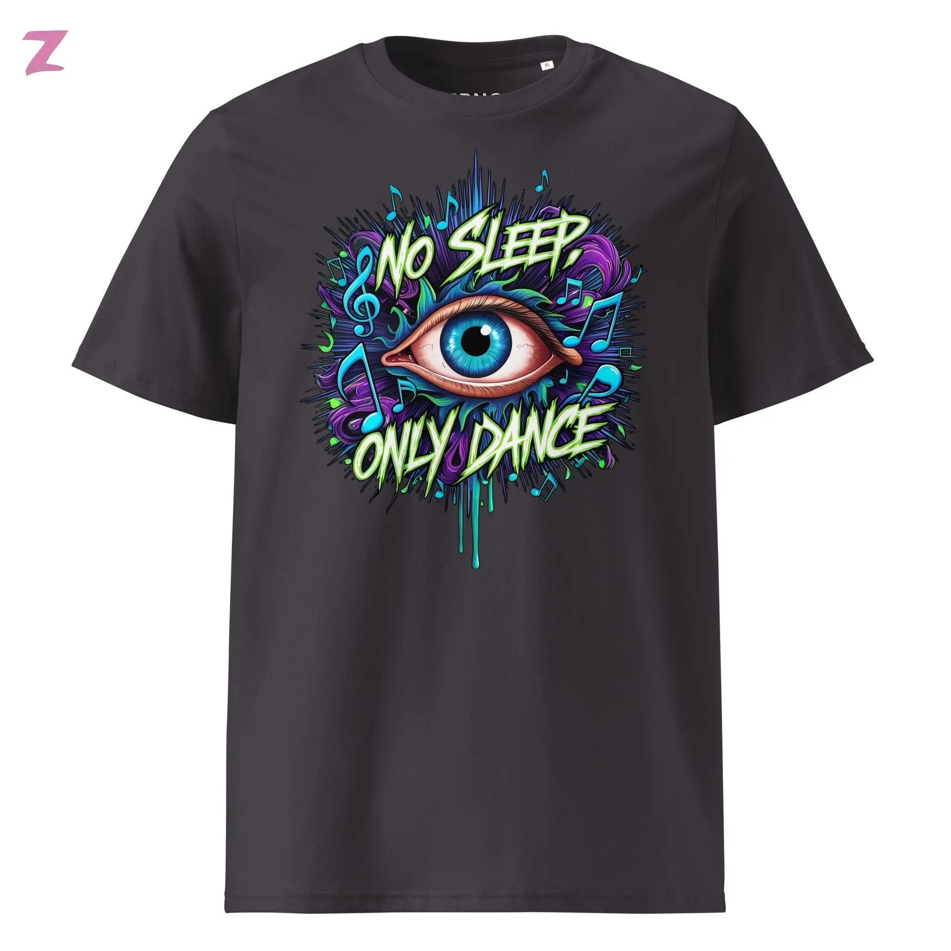 No Sleep Organic Rave Shirt - Frontprint Zernox