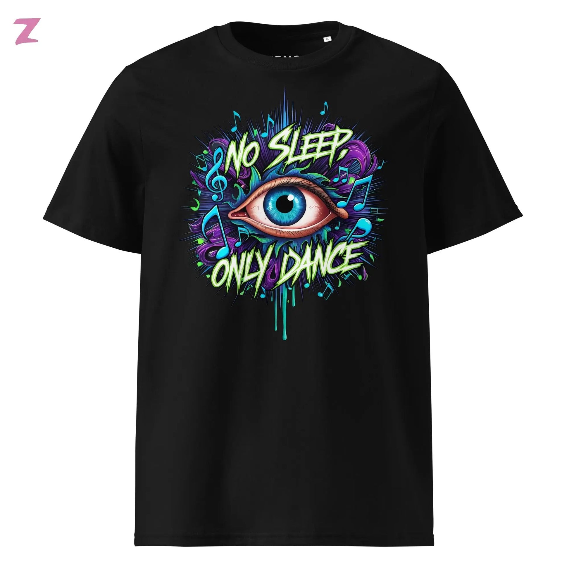 No Sleep Organic Rave Shirt - Frontprint Zernox