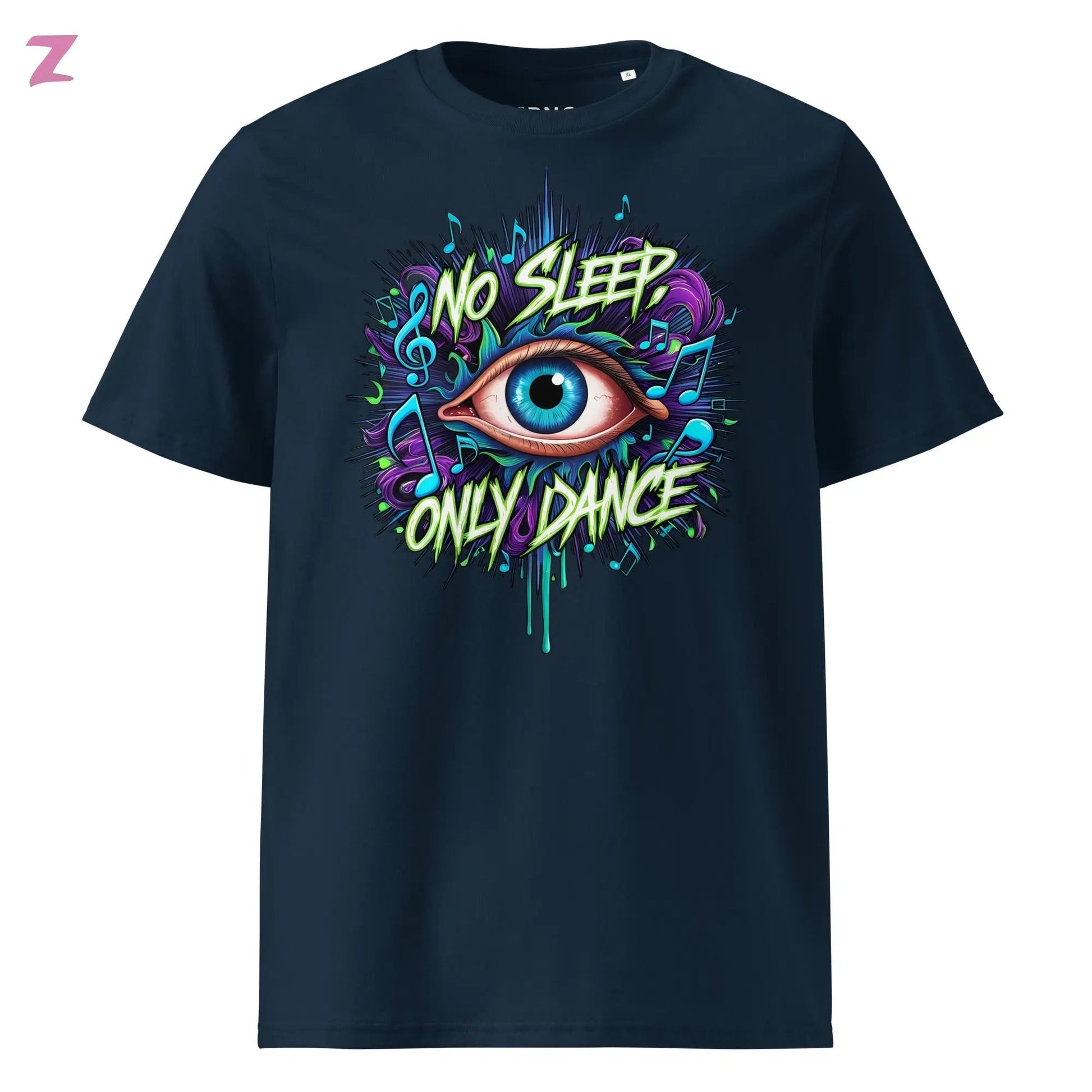 No Sleep Organic Rave Shirt - Frontprint Zernox