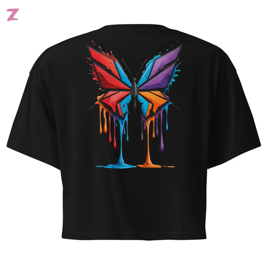 Drippi'n Butterfly Crop Top - Backprint Zernox