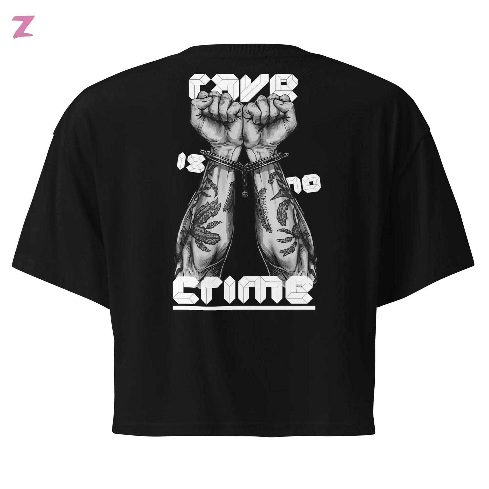 Rave is no Crime Crop Top Backprint Zernox