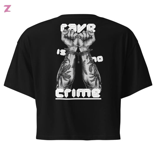 Rave is no Crime Crop Top Backprint Zernox