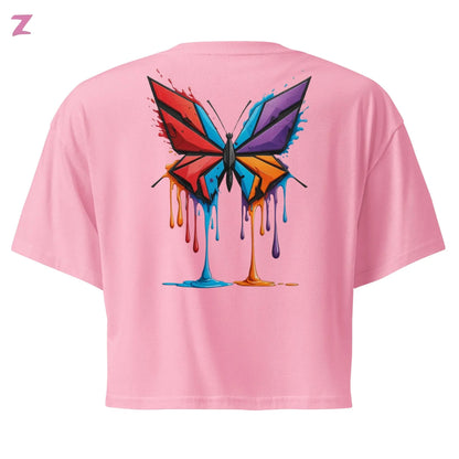 Drippi'n Butterfly Crop Top - Backprint Zernox