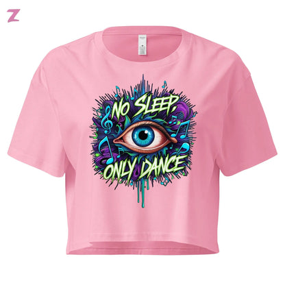 No Sleep Rave Crop Top - Frontprint Zernox