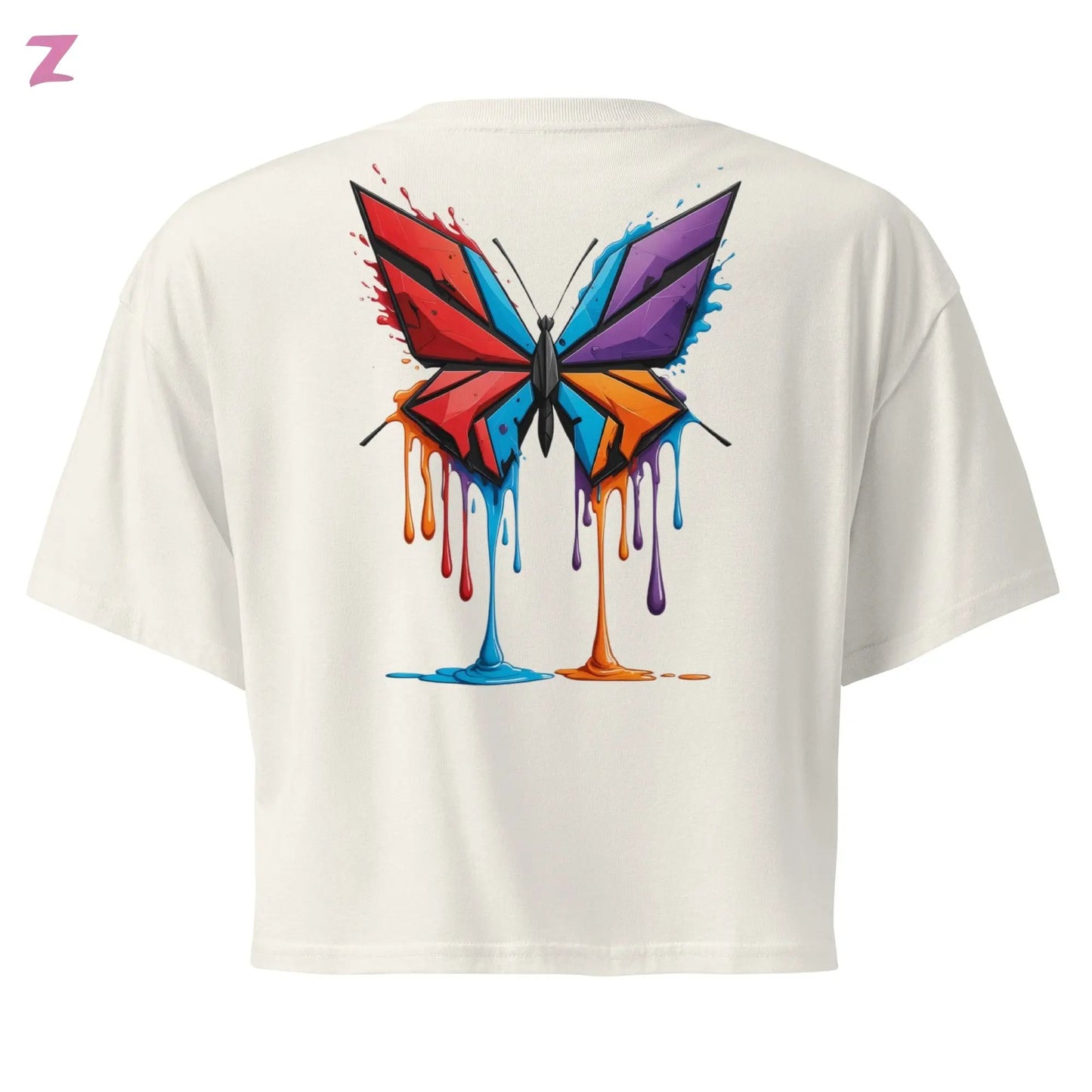Drippi'n Butterfly Crop Top - Backprint Zernox