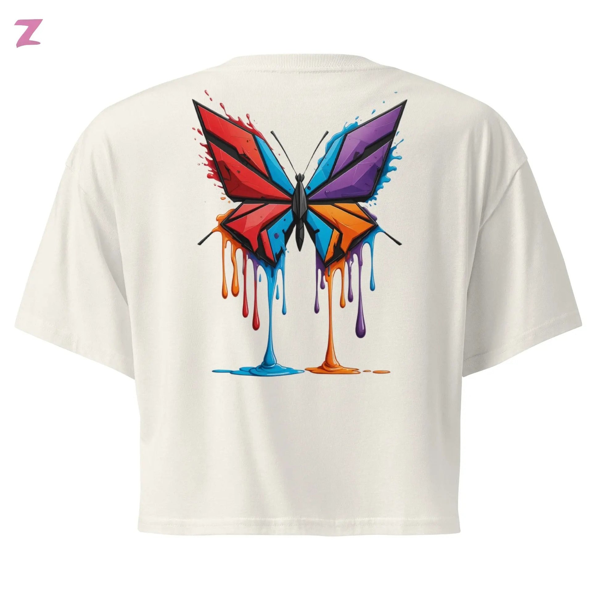 Drippi'n Butterfly Crop Top - Backprint Zernox