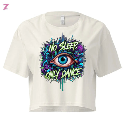 No Sleep Rave Crop Top - Frontprint Zernox