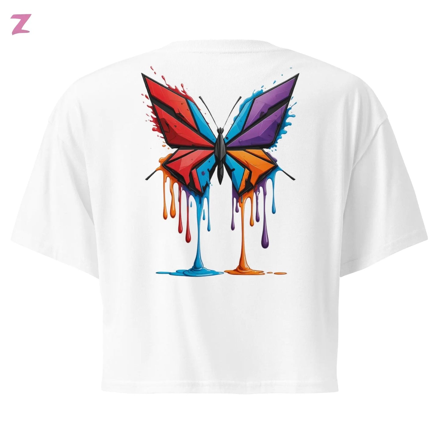 Drippi'n Butterfly Crop Top - Backprint Zernox